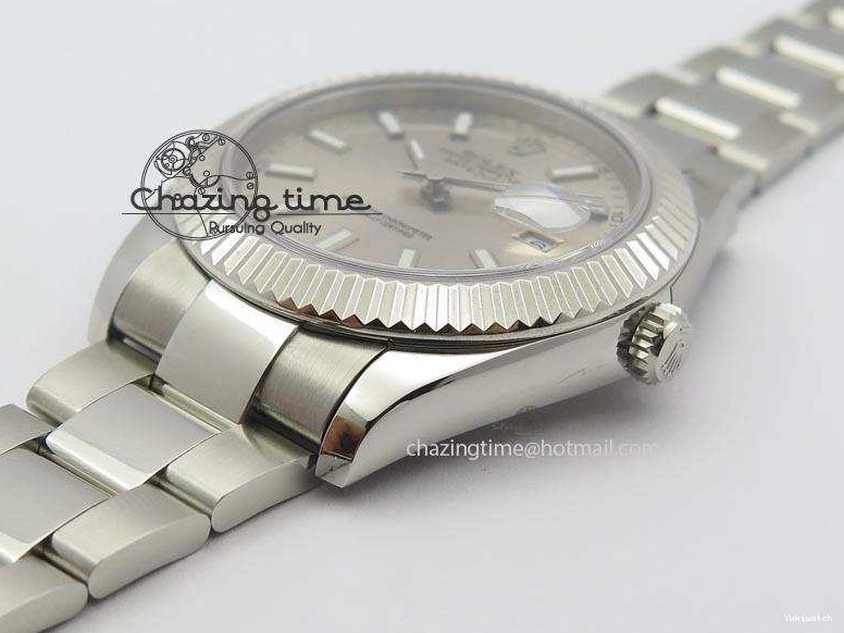 SS II 116334 On Sliver Sticks Dial Markers 41mm A3136 SS Gray Datejust Bracelet 0405
